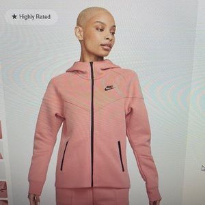 Nike Sportswear Tech Fleece Windrunner Full Zip Hoodie NWOT Small Dusty Pink